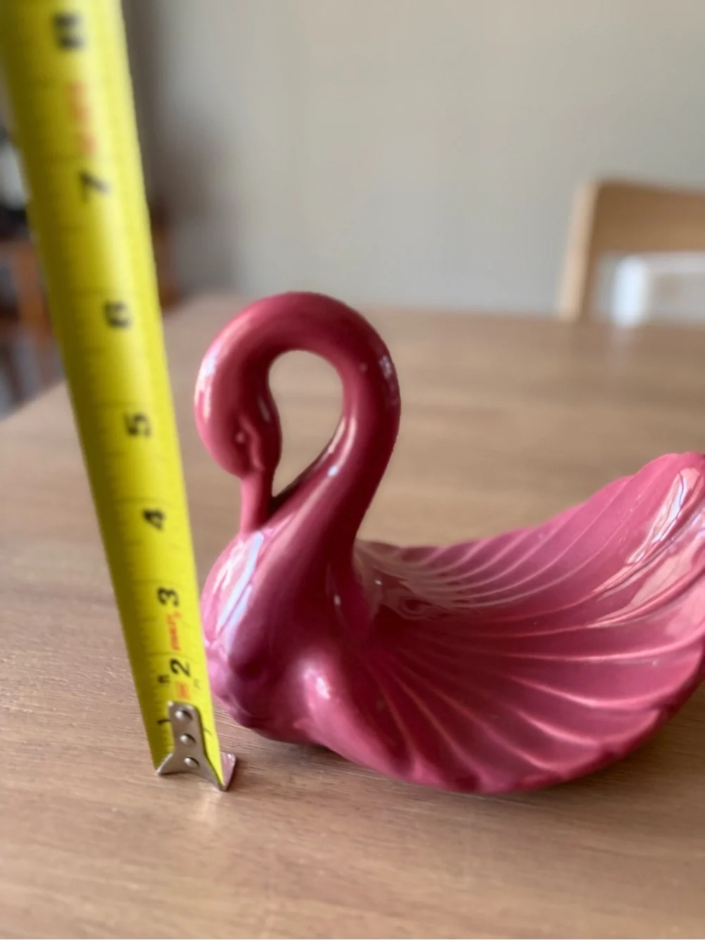 Vintage 1980s Mauve Pink Andre Richard Ceramic Swan Towel Holder